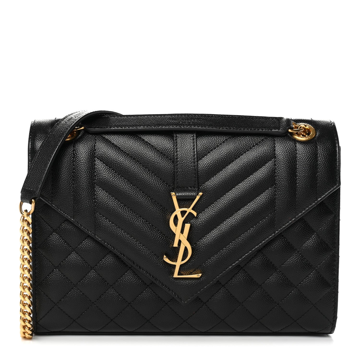 Grain De Poudre Textured Mixed Matelasse Triquilt Medium Monogram Satchel Black Black