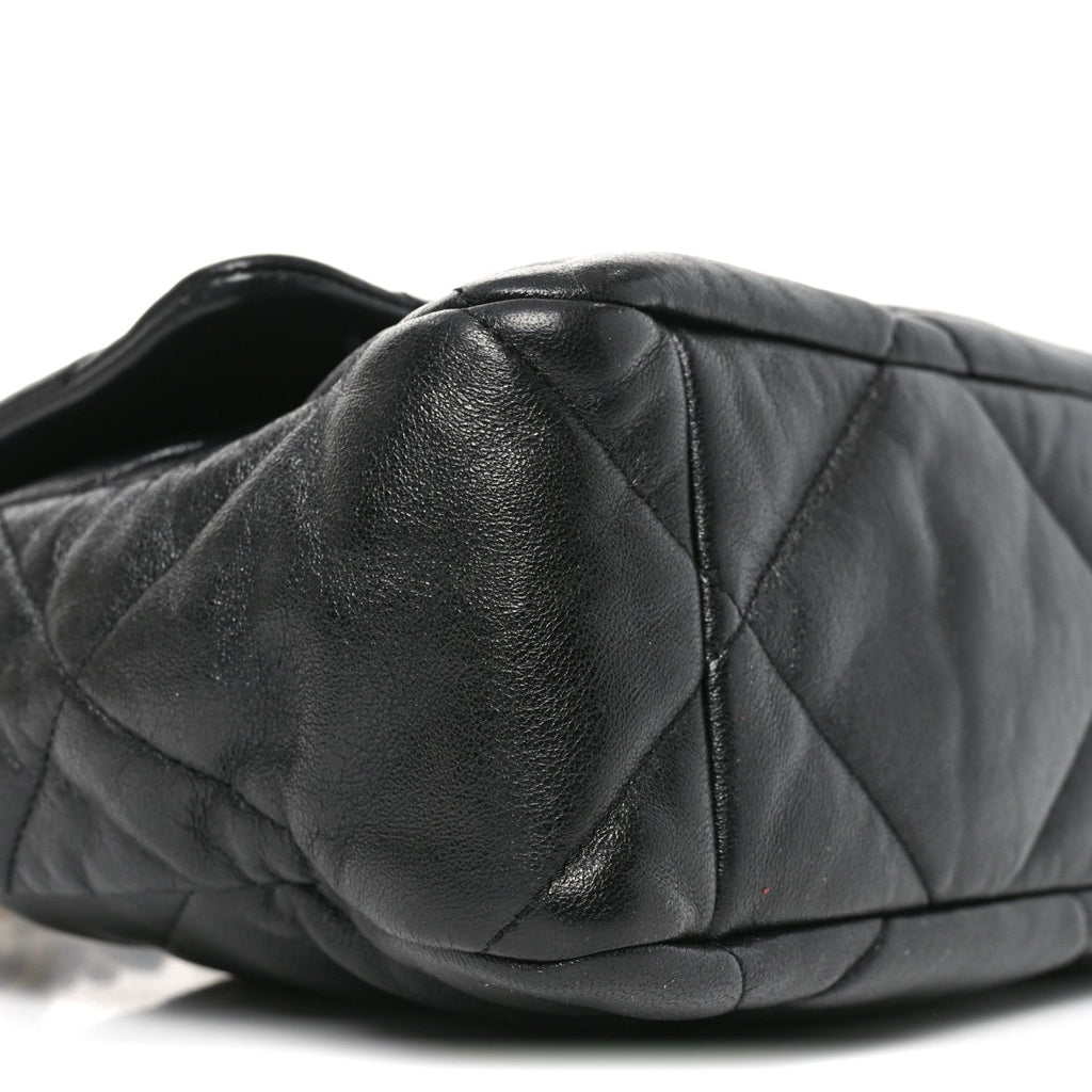 Goatskin Quilted Large Chanel 19 Flap Black