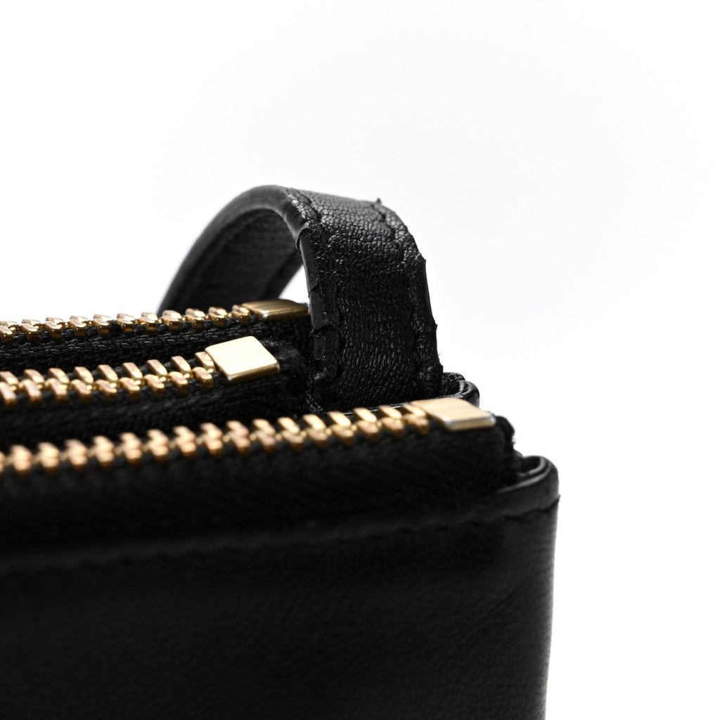 Lambskin Small Trio Crossbody Bag Black