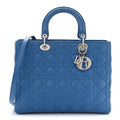 Lambskin Cannage Large Lady Dior Blue