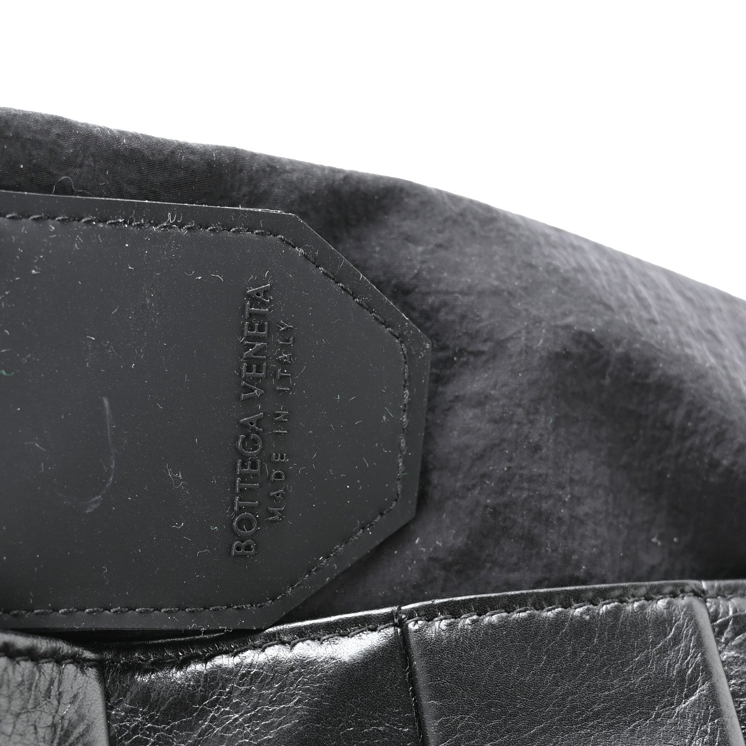Paper Calfskin Maxi Intreccio Cassette Crossbody Bag Black