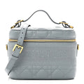 Lambskin Cannage Small Diortravel Vanity Case Cloud Blue