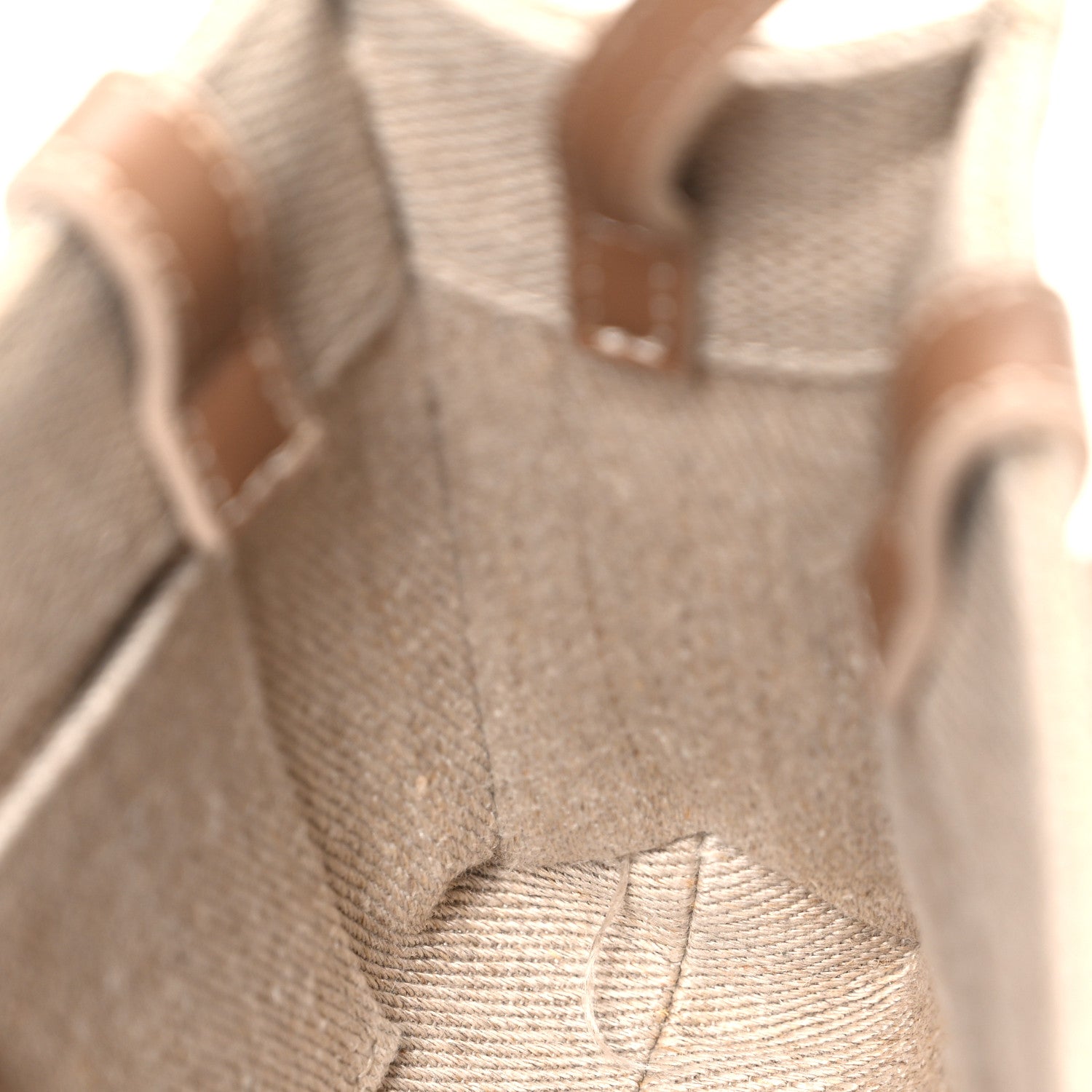 Linen Calfskin Mini Woody Ribbon Tote With Strap Blushy Beige