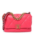 Goatskin Quilted Medium Chanel 19 Flap Pink