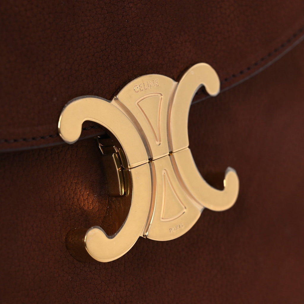 Grained Nubuck Calfskin Medium Nino Chestnut