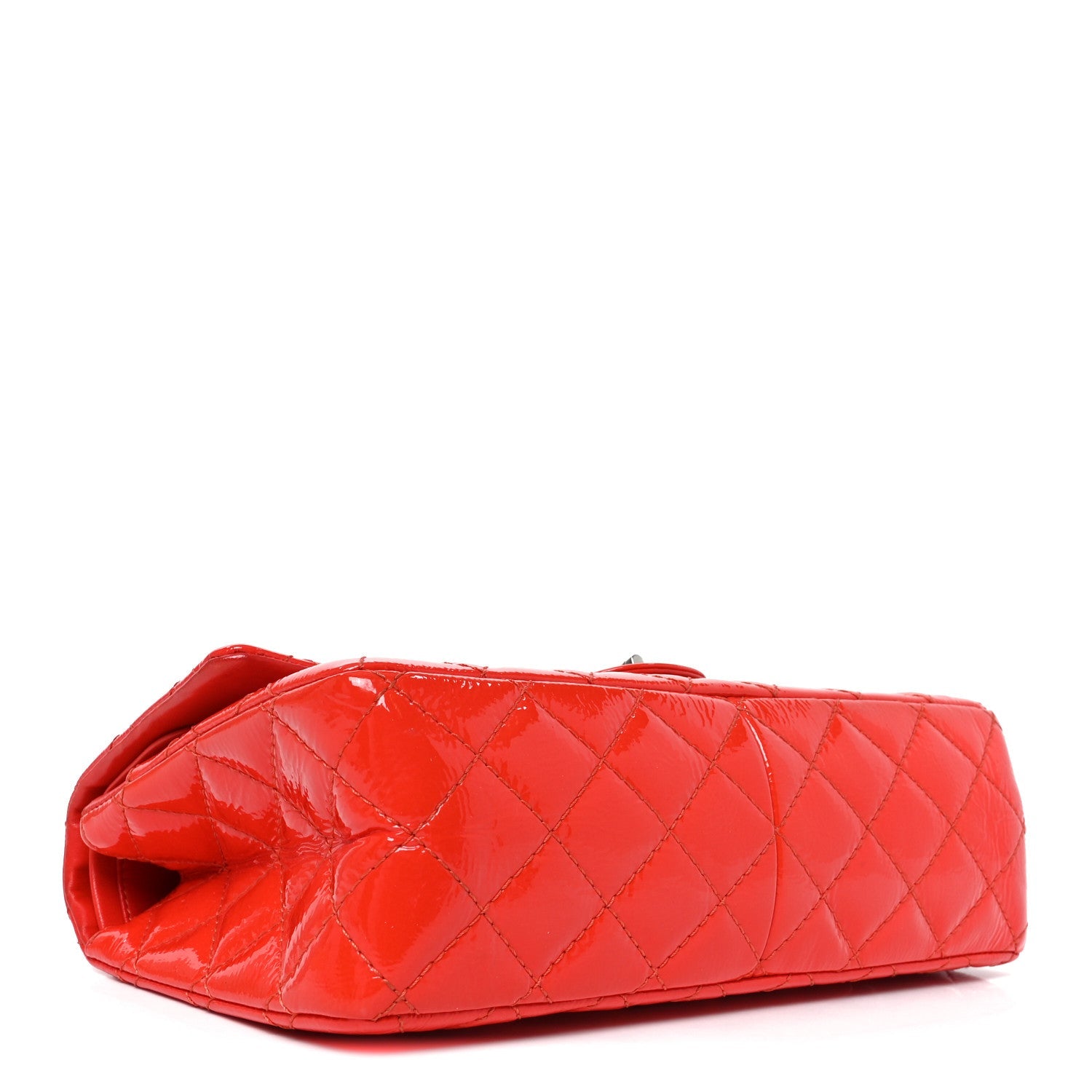 Distressed Patent Quilted 2.55 Reissue Flap Red