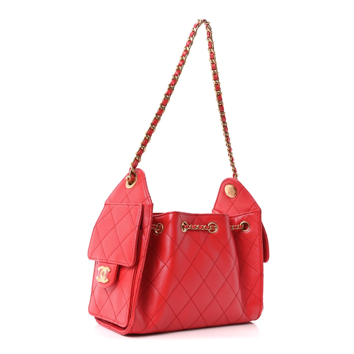 Caviar Quilted Mini Chanel 25 Handbag Red