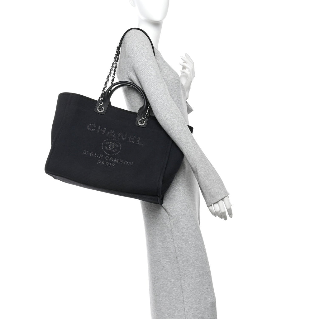 Mixed Fibers Medium Deauville Tote Black
