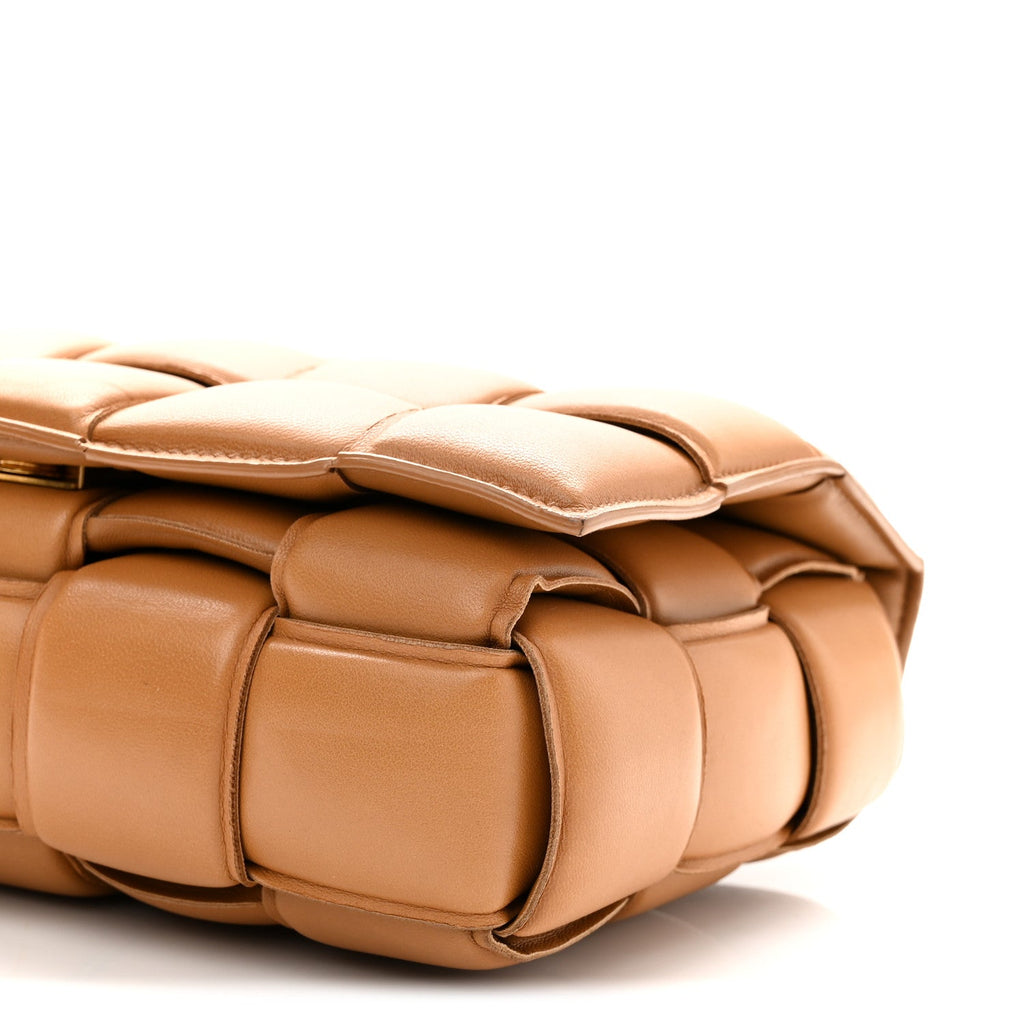 Nappa Maxi Intrecciato Padded Cassette Crossbody Bag Caramel