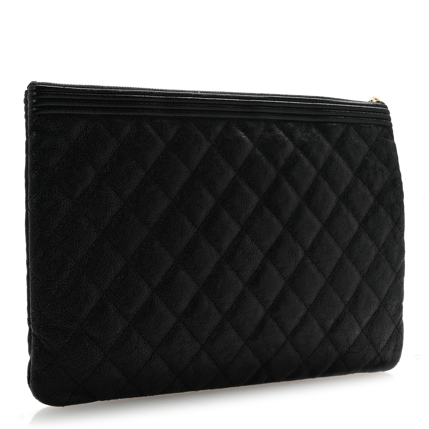 Caviar Quilted Medium Boy Cosmetic Case Black