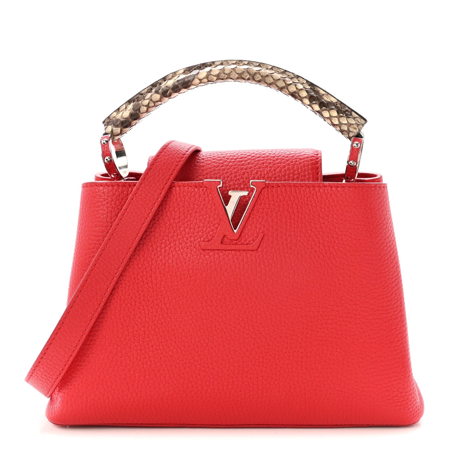 Taurillon Snakeskin Capucines BB Rubis