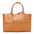 Nappa Maxi Intrecciato Small Arco Tote Caramel