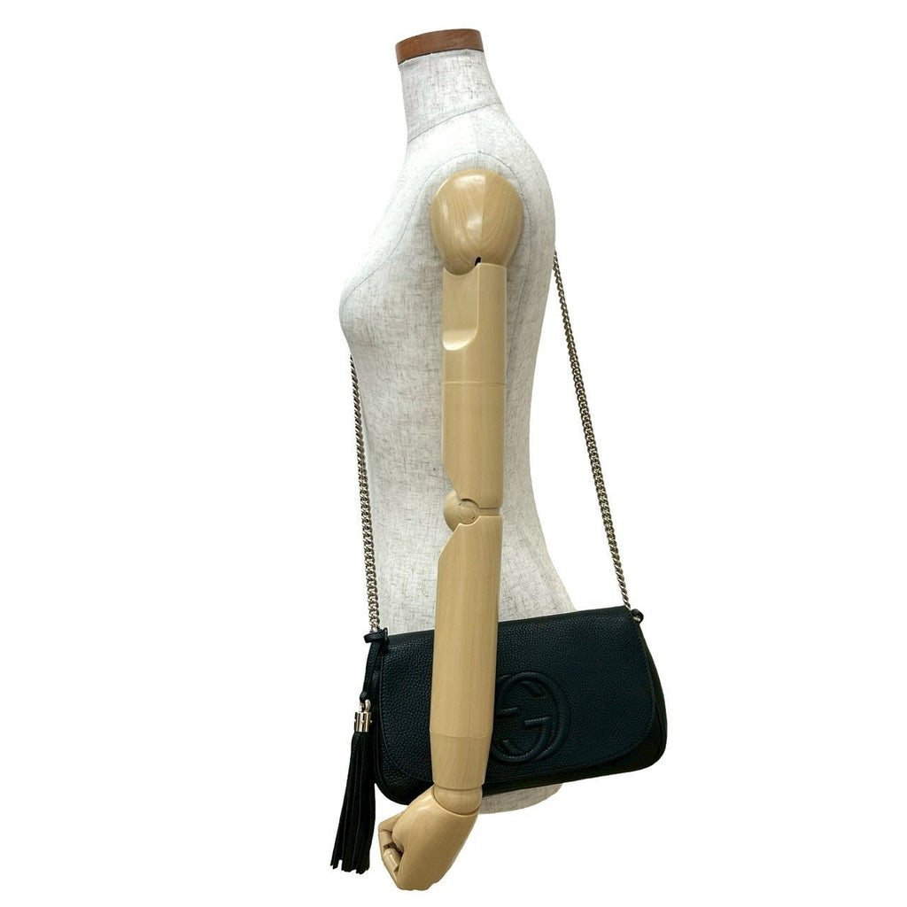 Gucci Soho GG Logo Embossed Leather Shoulder Bag