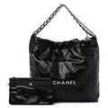 Shiny Calfskin Quilted Chanel 22 Black