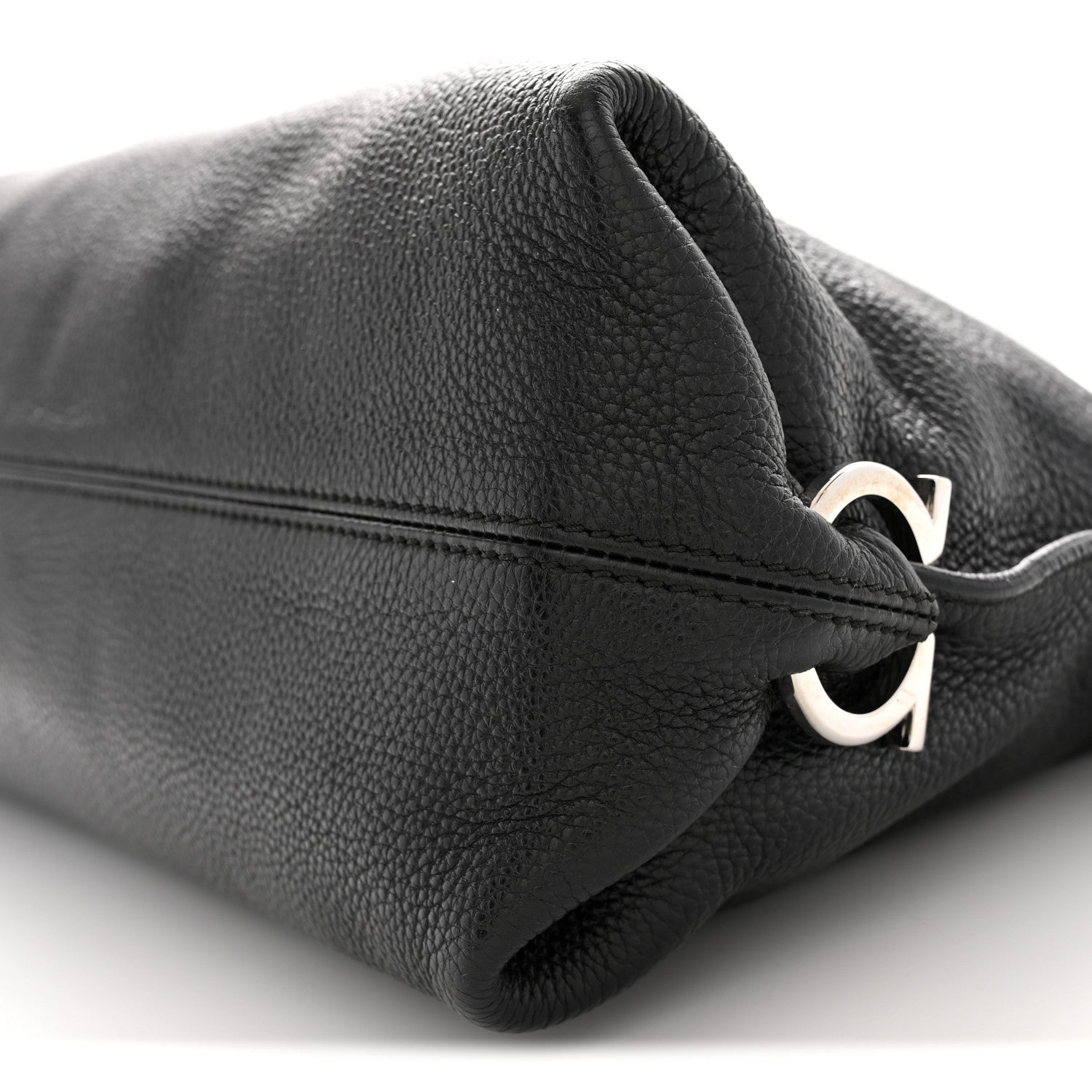 Calfskin Fanisa Gancini Large Hobo Black