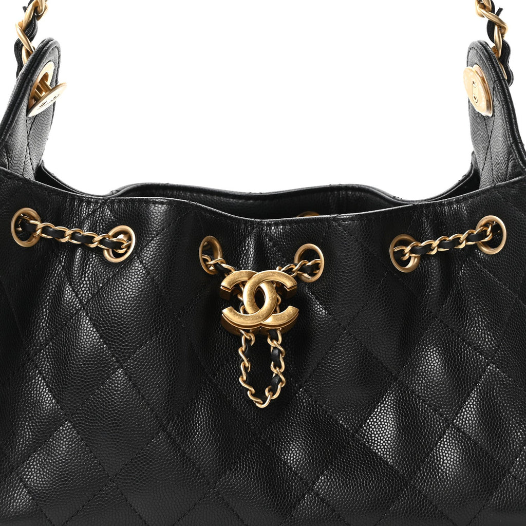 Caviar Quilted Mini Chanel 25 Handbag Black