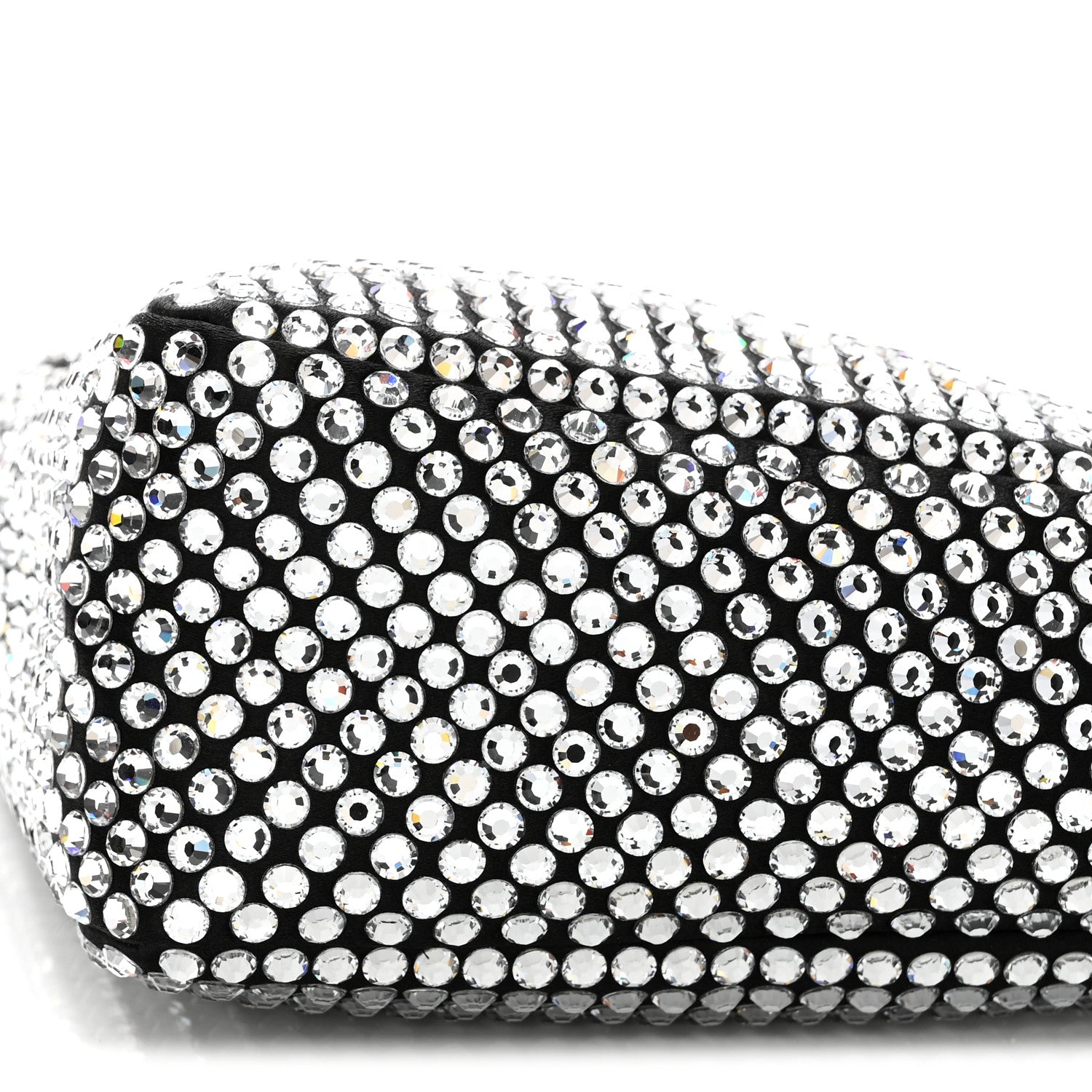 Satin Crystal Triangle Crossbody Pouch Cristal