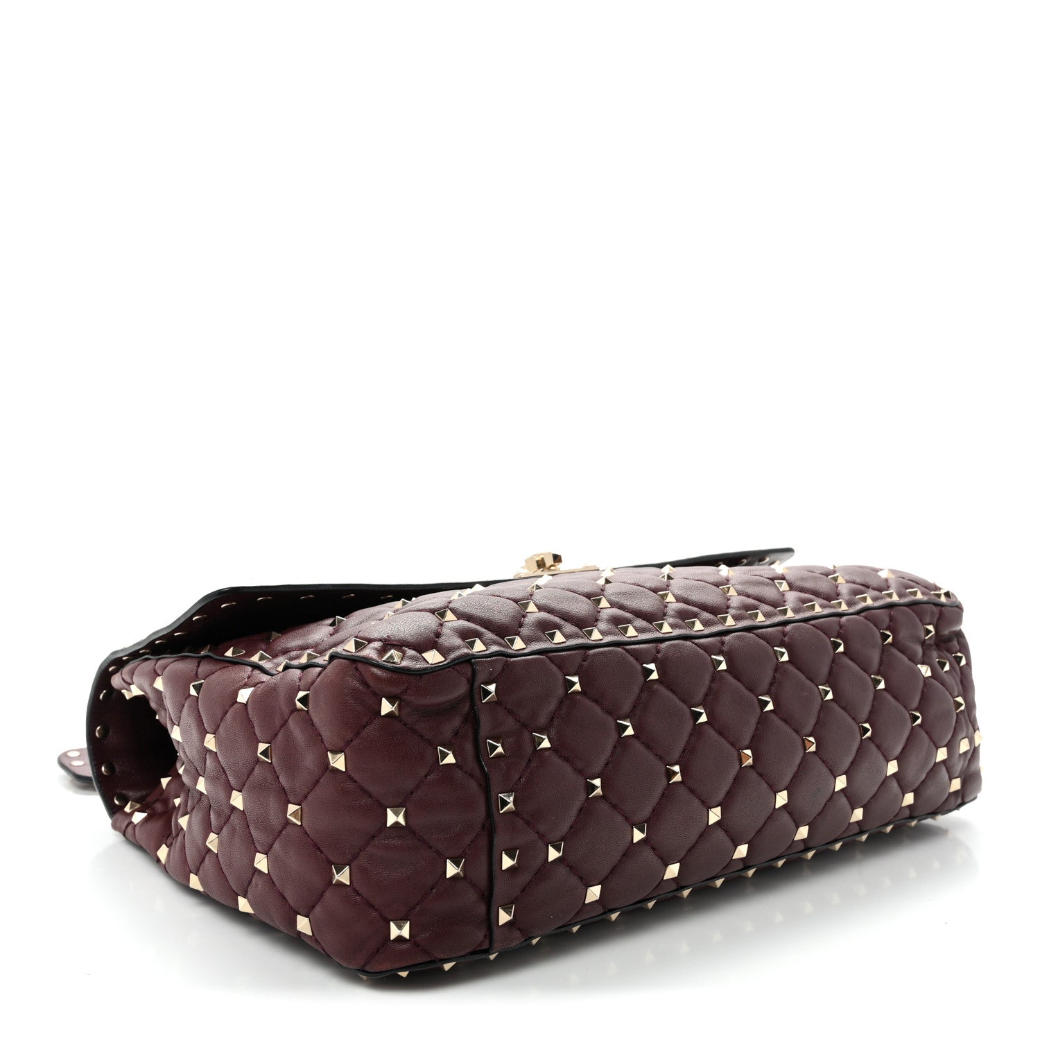 Nappa Large Rockstud Spike Shoulder Bag Rubin