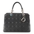 Lambskin Cannage Small Dior Soft Zipped Shopping Tote Grey