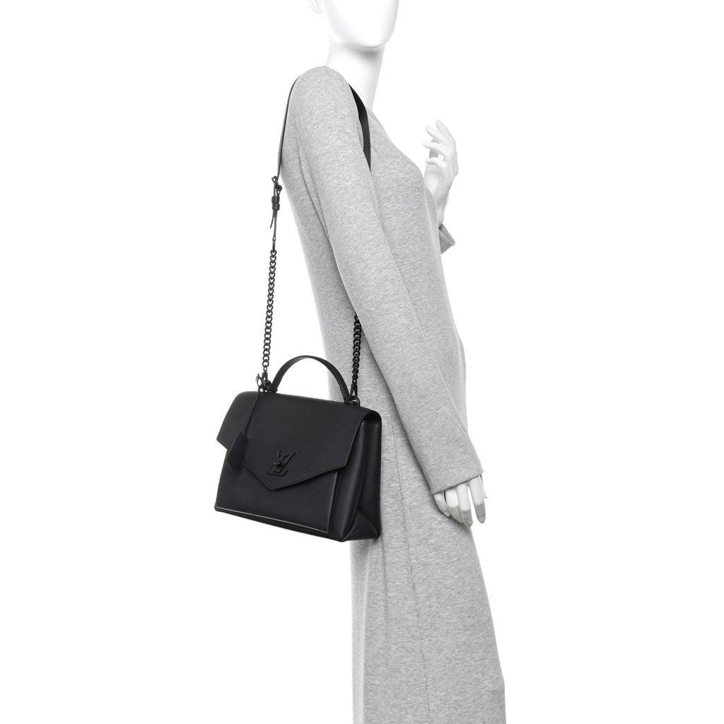 Soft Calfskin My Lockme Top Handle Black
