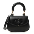 Boarded Dyana Lux Calfskin Mini Bamboo 1947 Top Handle Bag Black