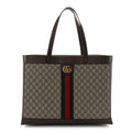 GG Supreme Monogram Web Ophidia Tote Brown