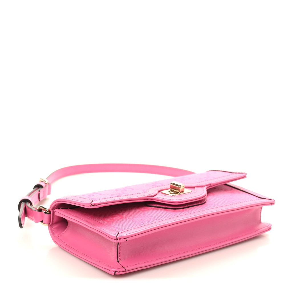 GG Monogram Scratch Lux Calfskin Mini Luce Shoulder Bag Rose Dark Blossom