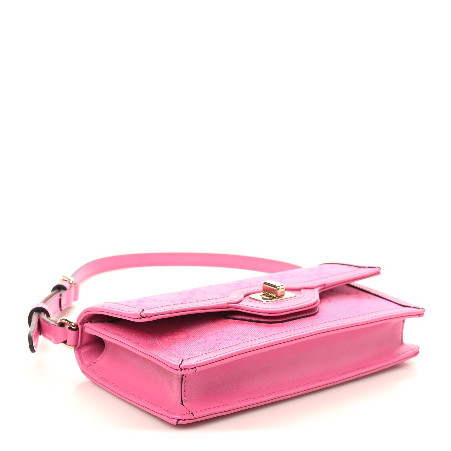 GG Monogram Scratch Lux Calfskin Mini Luce Shoulder Bag Rose Dark Blossom