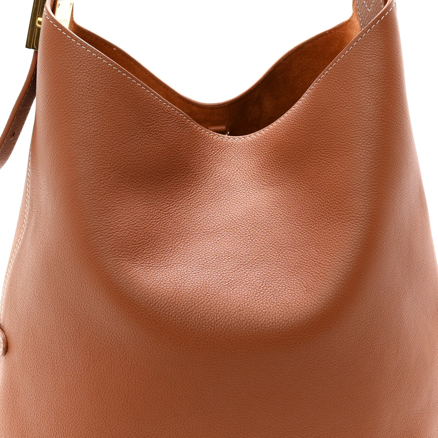 Grained Calfskin Low Key Hobo MM Cognac