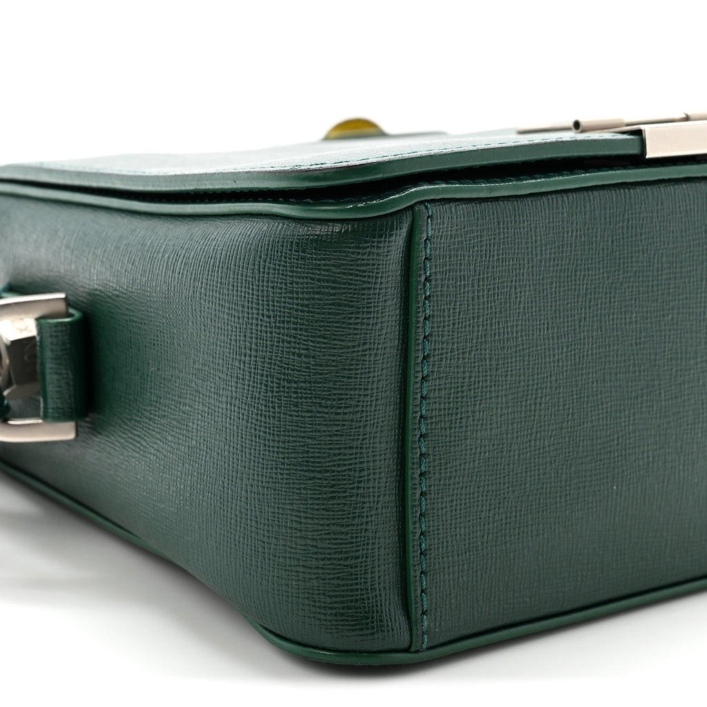 Saffiano Mini Binder Clip Bag Green