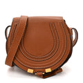 Calfskin Mini Marcie Round Crossbody Bag Tan