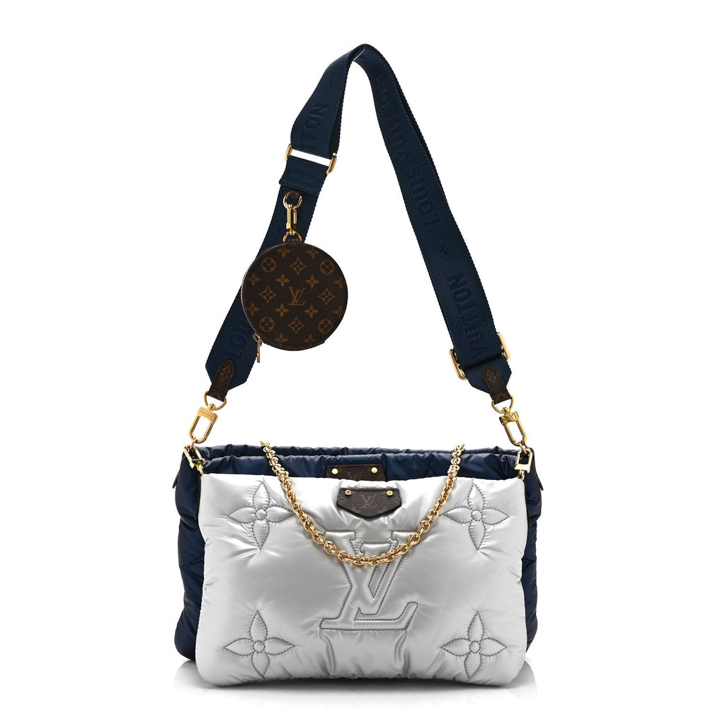 Econyl Monogram Pillow Maxi Multi Pochette Accessories Navy Silver