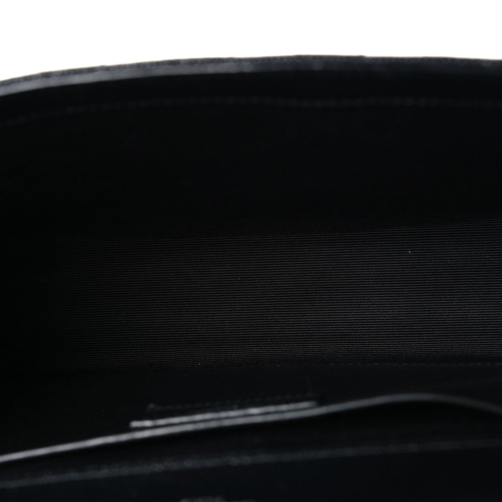 Grain De Poudre Textured Mixed Matelasse Triquilt Medium Monogram Satchel Black