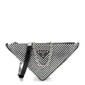 Satin Crystal Triangle Crossbody Pouch Cristal