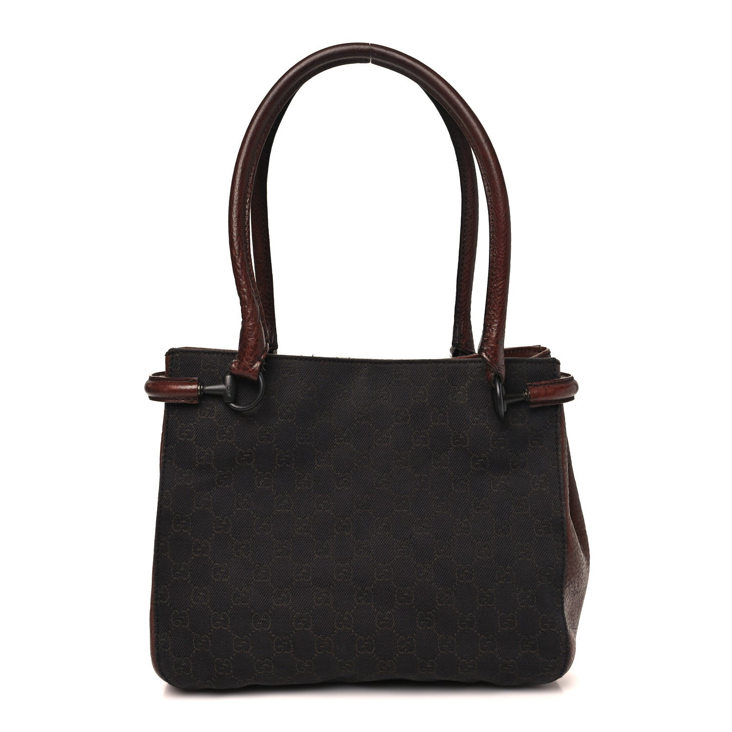 Monogram Denim GG Shoulder Bag Black Brown
