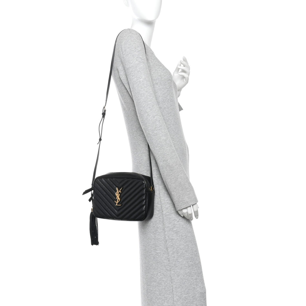 Calfskin Matelasse Monogram Lou Camera Bag Black