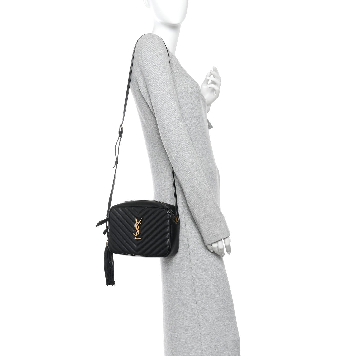 Calfskin Matelasse Monogram Lou Camera Bag Black