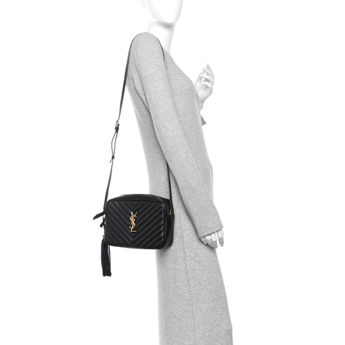 Calfskin Matelasse Monogram Lou Camera Bag Black