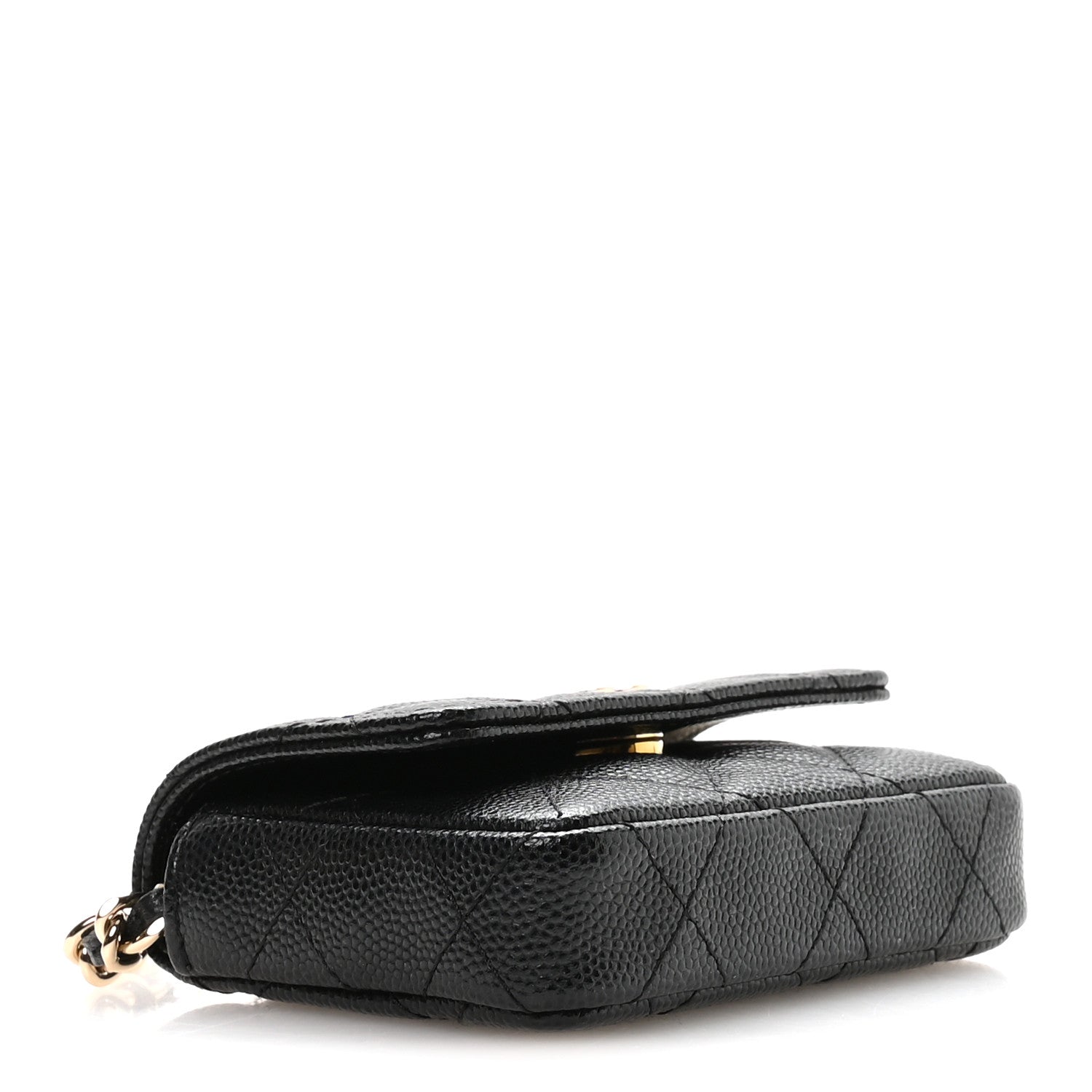 Caviar Quilted Belt Bag With Charms On Chain Black
