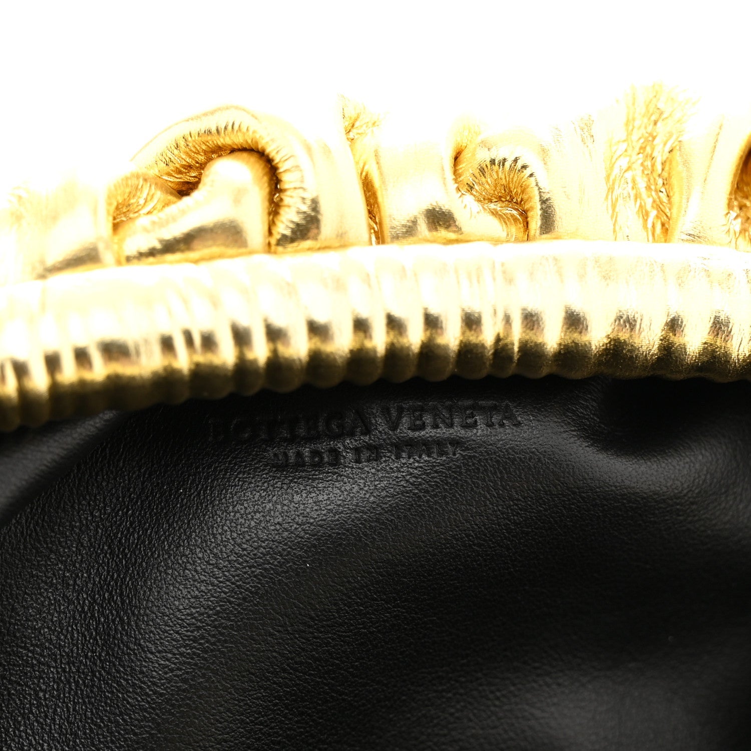 Metallic Bark Calfskin The Mini Pouch Gold