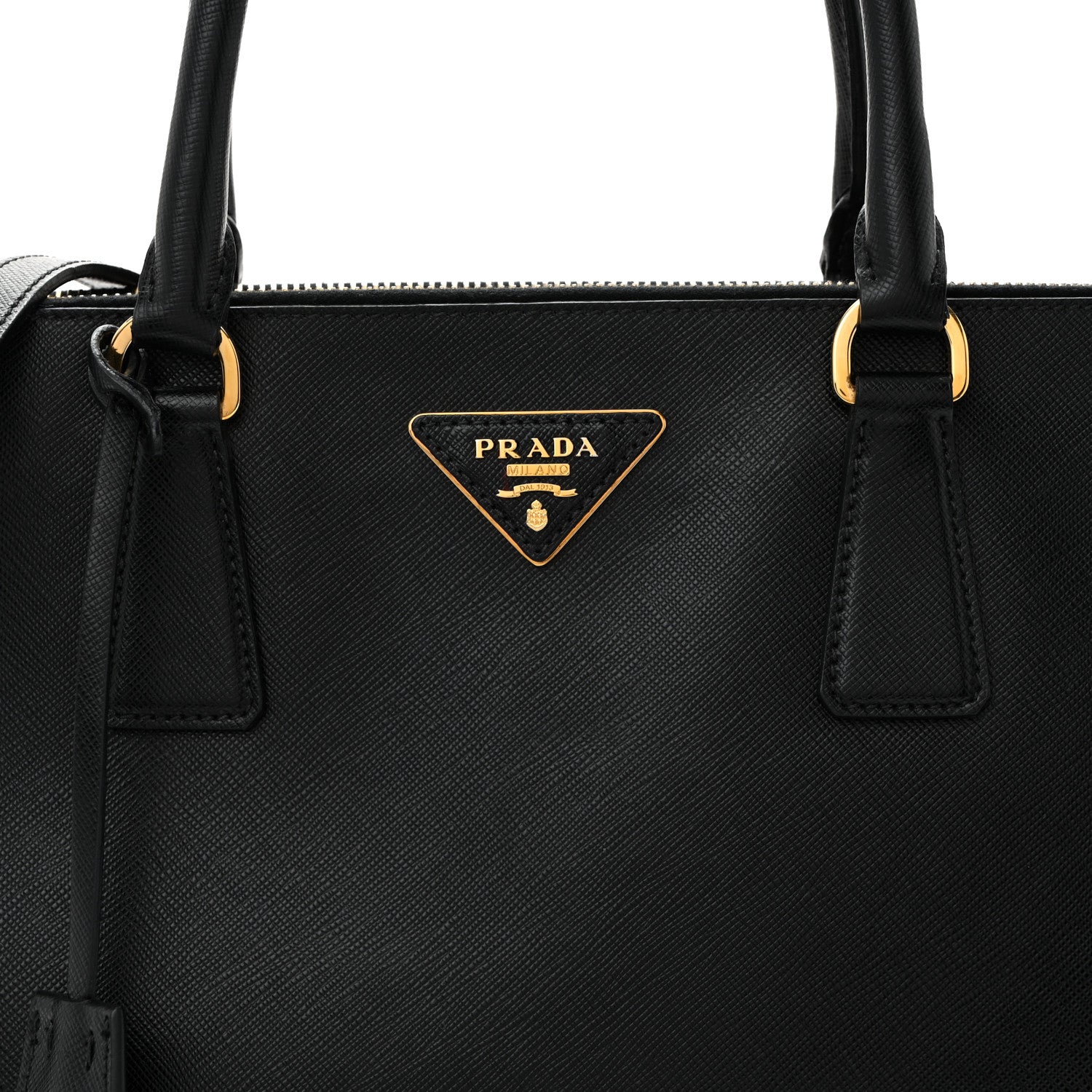 Saffiano Medium Galleria Double Zip Tote Black