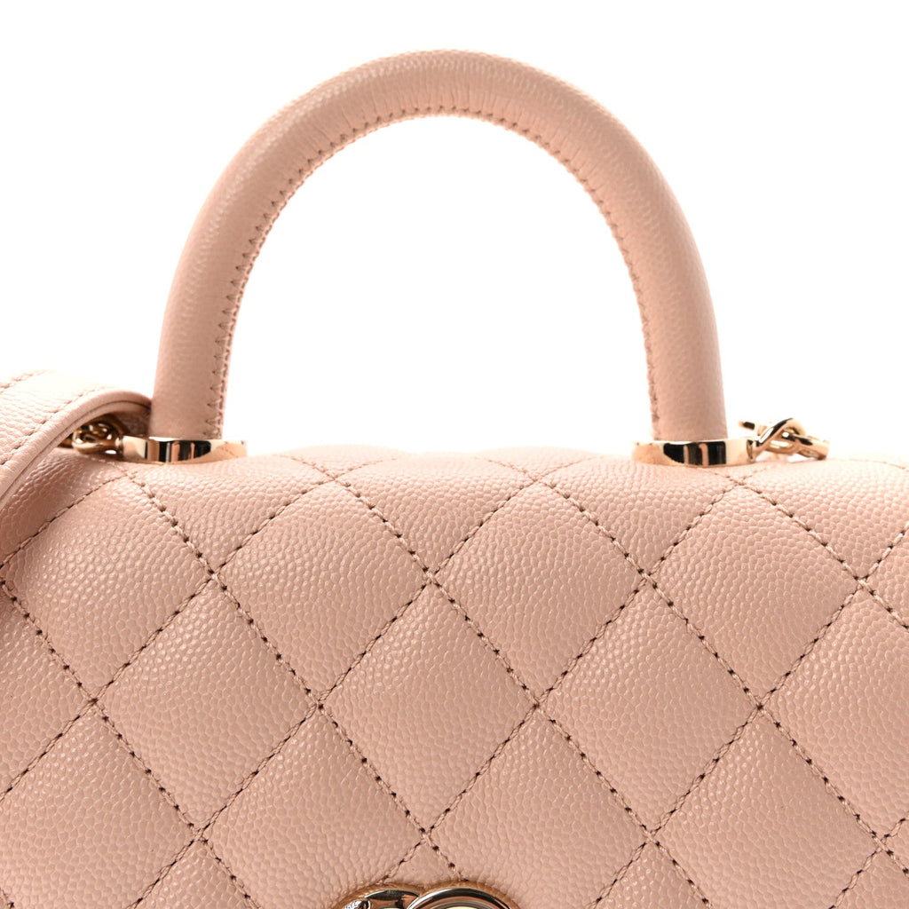 Caviar Quilted Extra Mini Coco Handle Flap Light Pink