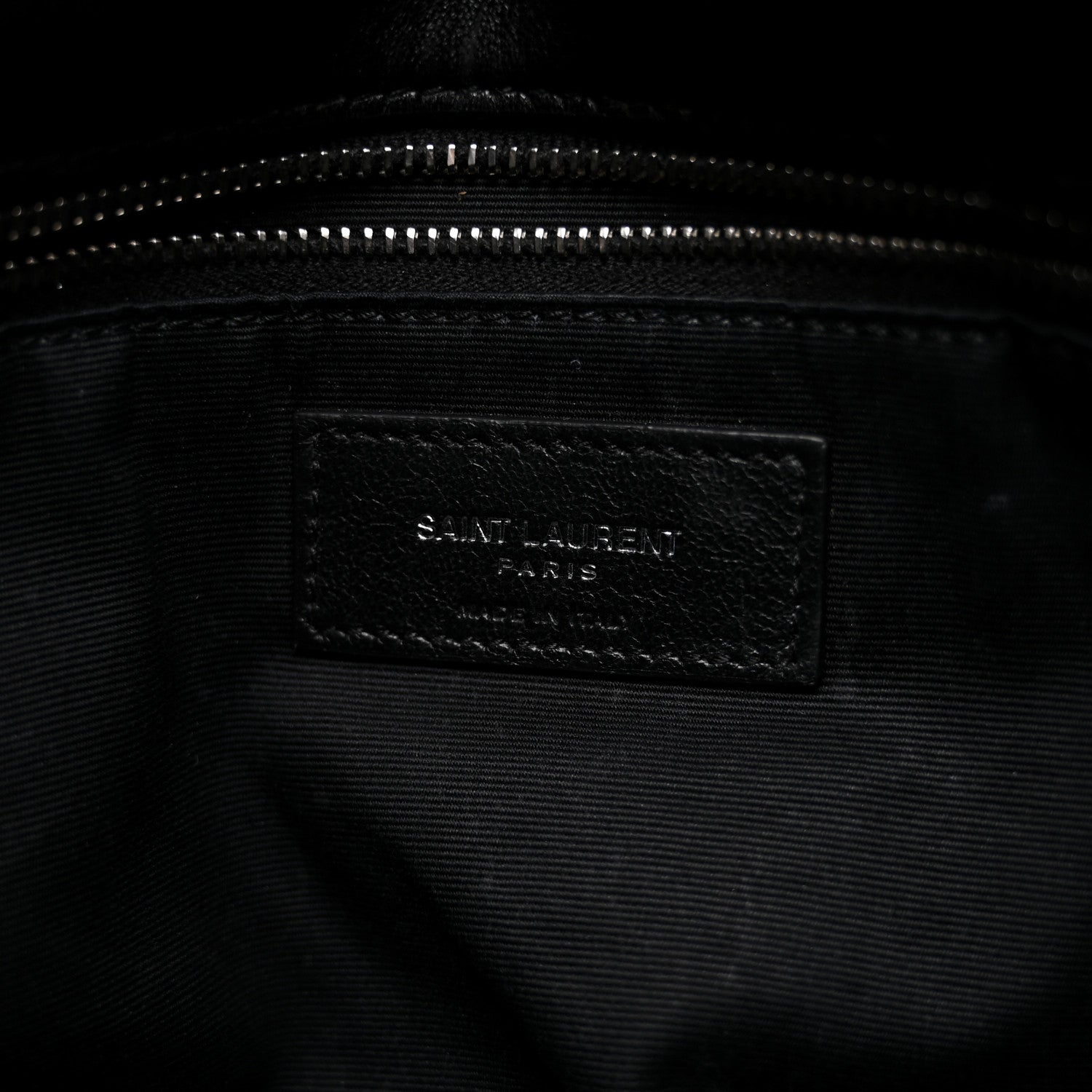Lambskin Quilted Medium Loulou Puffer Monogram Chain Satchel Black