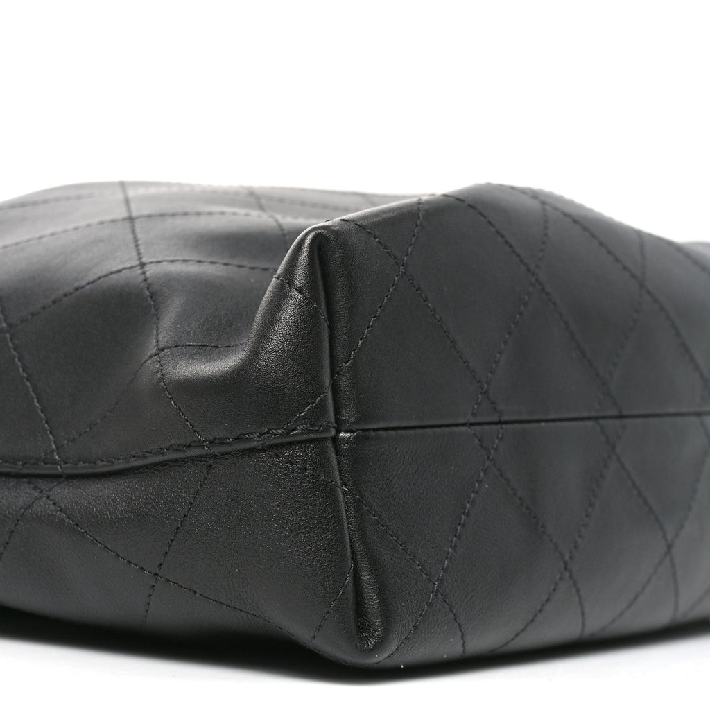 Calfskin Quilted Small Maxi Hobo Black