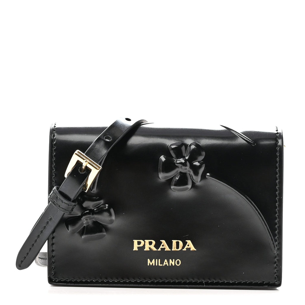 Spazzolato Fior Card Holder With Strap Black