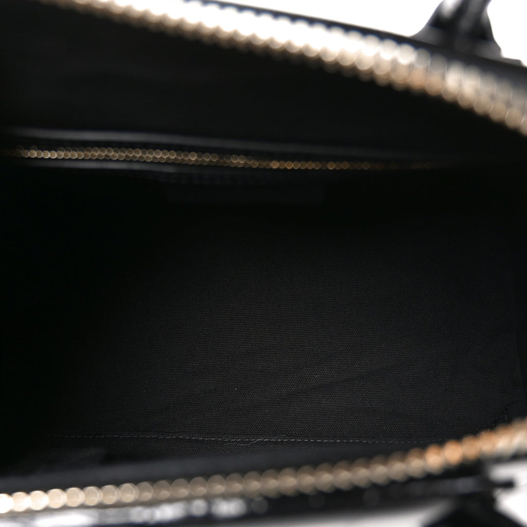 Calfskin Crocodile Embossed Small Antigona Black