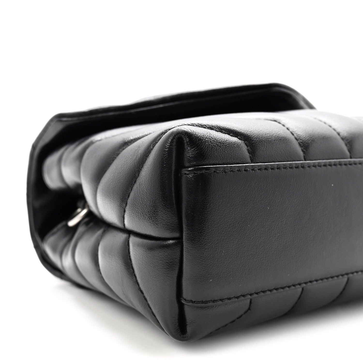 Calfskin Y Quilted Monogram Toy Loulou Crossbody Bag Black