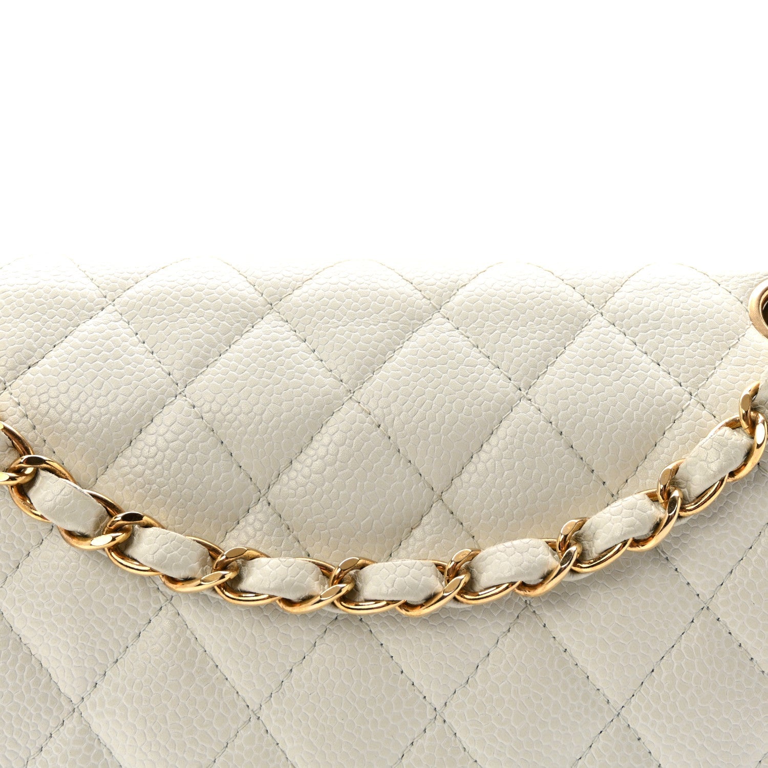 Caviar Quilted Medium Double Flap Light Blue