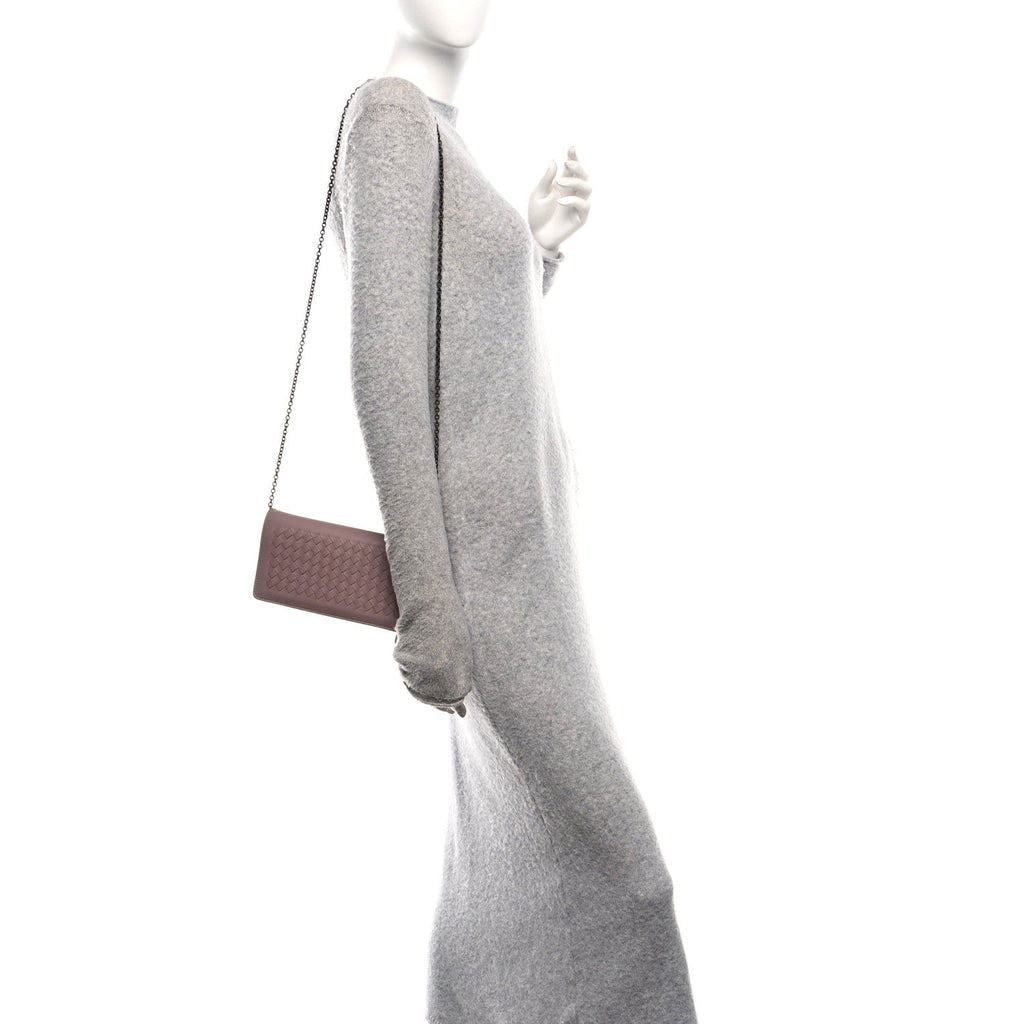 Nappa Intrecciato Continental Wallet on Chain Violet