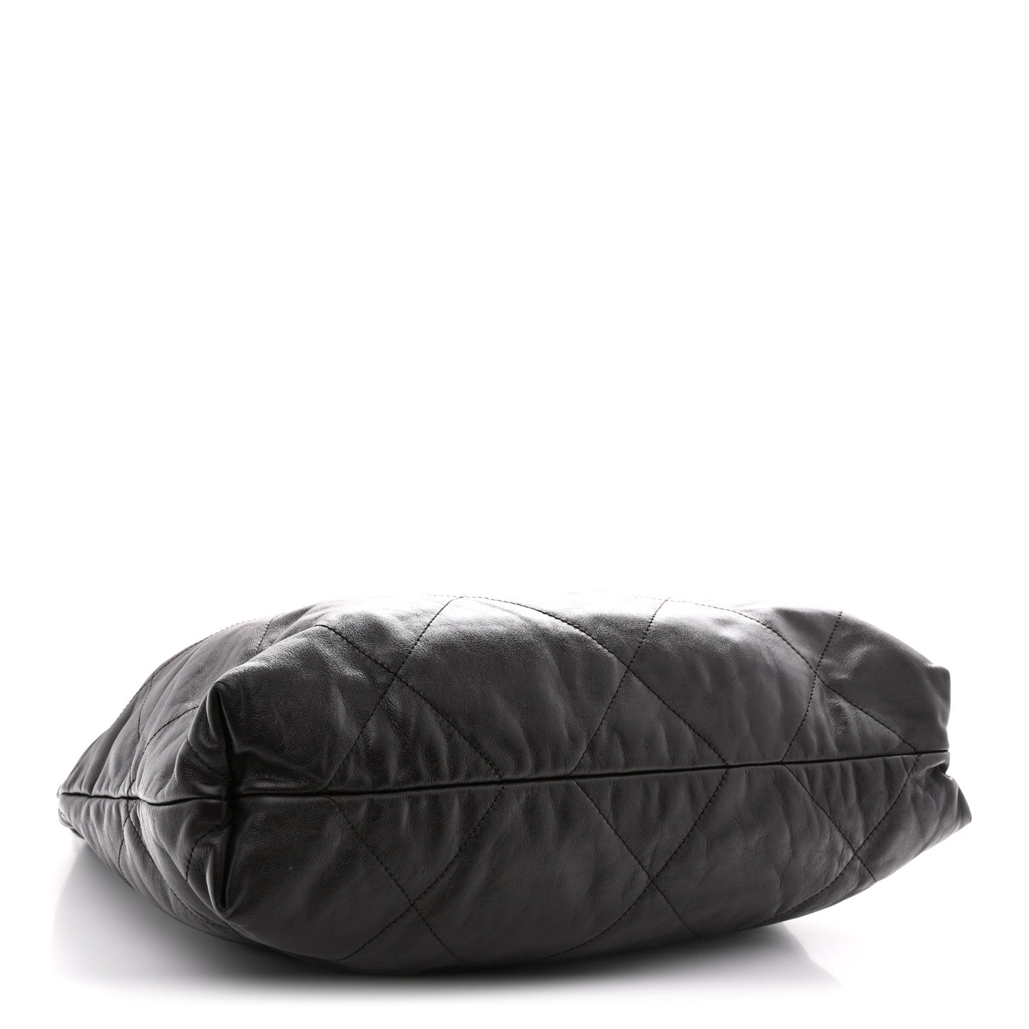 Shiny Calfskin Quilted Small Chanel 22 Dark Brown